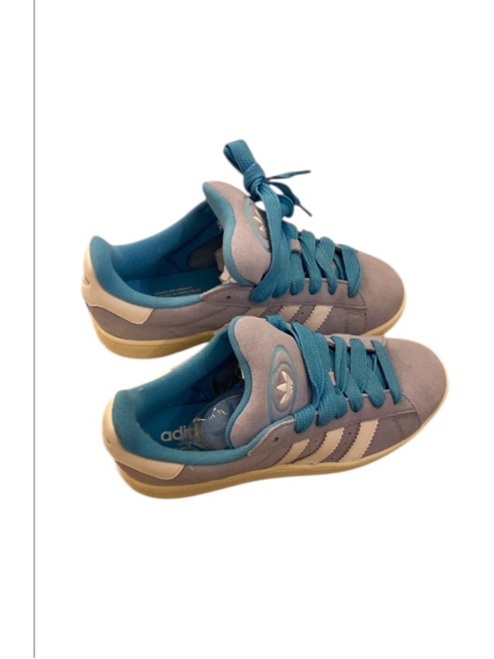 adidas Suede Low-Top Sneakers in Gray and Teal